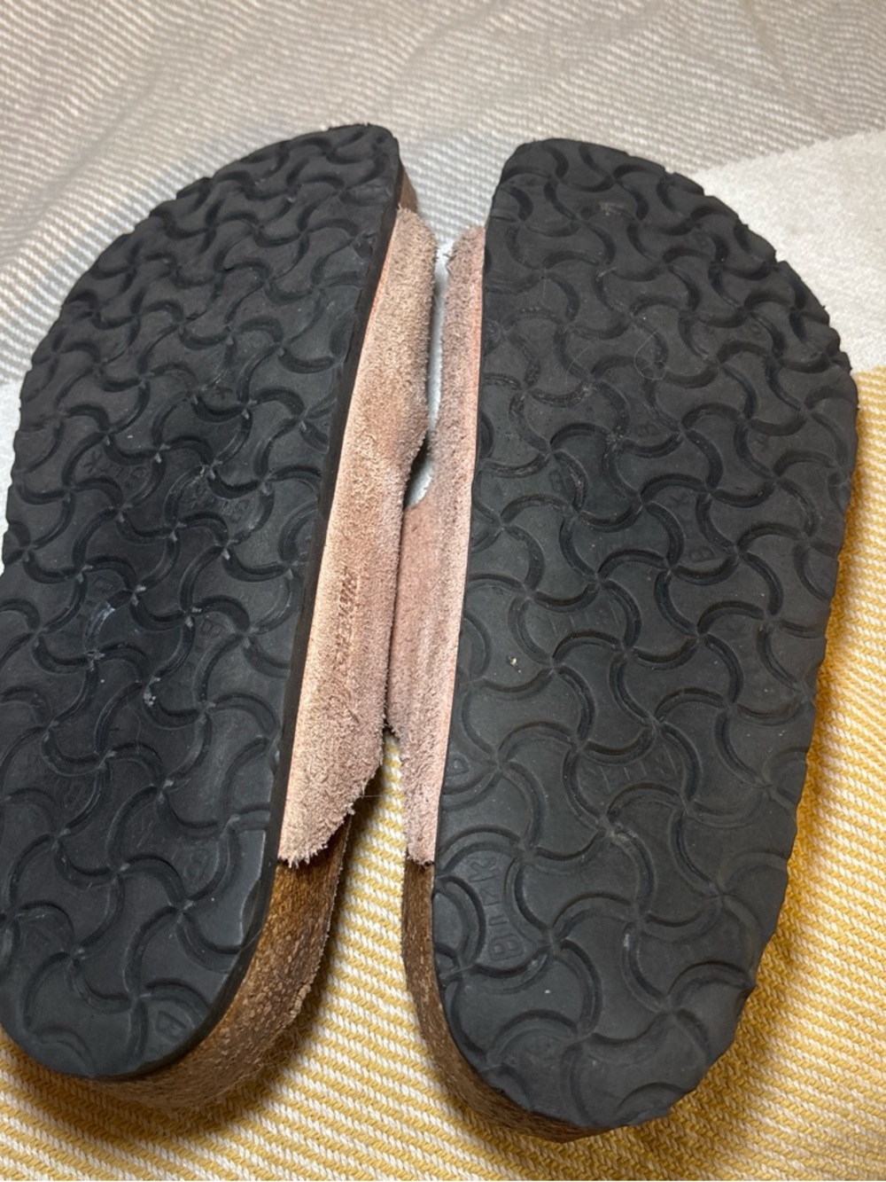 Pink Suede Double Strap Sandals with Buckles - Picture 4 of 4